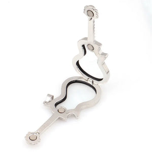 10PCS Guitar Rhinestone Floating Locket Charms Jewelry Making Necklace Keychain