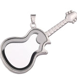10PCS Guitar Rhinestone Floating Locket Charms Jewelry Making Necklace Keychain