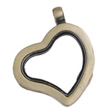10PCS Glass Heart Floating Locket Pendant Charms Jewelry Making