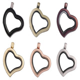 10PCS Glass Heart Floating Locket Pendant Charms Jewelry Making