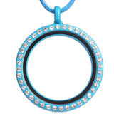 10PCS Round Rhinestone Floating Locket Pendant Charm DIY Necklace Keychain