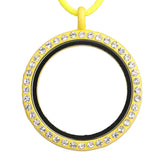 10PCS Round Rhinestone Floating Locket Pendant Charm DIY Necklace Keychain