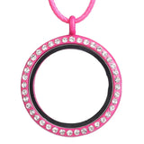 10PCS Round Rhinestone Floating Locket Pendant Charm DIY Necklace Keychain