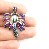 10PCS Coconut Tree Pearl Cage Locket Aromatherapy Diffuser Pendant
