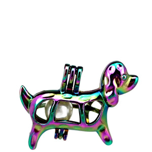 10PCS Dog Pearl Cage Locket Pendant for Necklace Keychain Jewelry