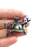 10PCS Dog Pearl Cage Locket Pendant for Necklace Keychain Jewelry