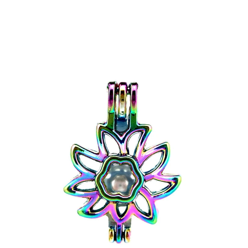 Sunflower Pearl Cage Locket Aromatherapy Diffuser Pendant DIY Jewelry Making