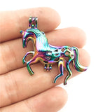 10PCS Unicorn Pearl Cage Locket Aromatherapy Pendant Gift Accessory