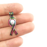 10PCS Cross Knot Charm Pearl Cage Locket Aromatherapy Diffuser Pendant Accessory