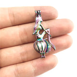 10PCS Mermaid Charm Bead Cage Locket Pendant Gift Necklace Keychain