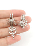 10PCS Spider Pearl Cage Locket Aromatherapy Diffuser Pendant Gift Necklace