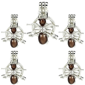 10PCS Spider Pearl Cage Locket Aromatherapy Diffuser Pendant Gift Necklace