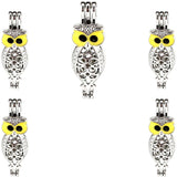 10PCS Owl Pearl Cage Floating Charms Locket Aromatherapy Diffuser Pendant