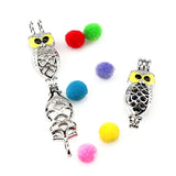 10PCS Owl Pearl Cage Floating Charms Locket Aromatherapy Diffuser Pendant