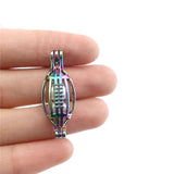 10PCS Oval Olive Pearl Cage Locket Aromatherapy Pendant For Jewelry Making