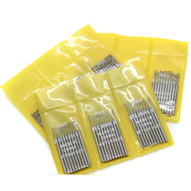 10PCS HSS Drill Bit Set for Jewelry Wood Working 0.5-2.35mm