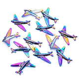 10PCS Rainbow Aircraft Airplane Pendant Alloy Charms For Jewelry Crafts