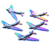 10PCS Rainbow Aircraft Airplane Pendant Alloy Charms For Jewelry Crafts
