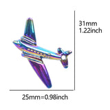 10PCS Rainbow Aircraft Airplane Pendant Alloy Charms For Jewelry Crafts