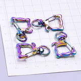 10PCS Rainbow Charms Key Ring Cat,Moon,Star,Heart Keychain Lobster Clasp Jewelry
