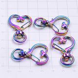 10PCS Rainbow Charms Key Ring Cat,Moon,Star,Heart Keychain Lobster Clasp Jewelry