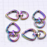 10PCS Rainbow Charms Key Ring Cat,Moon,Star,Heart Keychain Lobster Clasp Jewelry