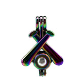 10PCS Rainbow Baseball Pearl Cage Aromatherapy Diffuser Pendant