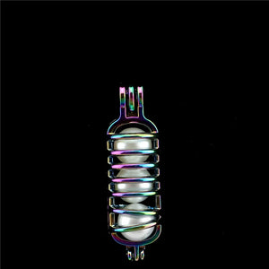 10PCS Rainbow Charm Capsules Pearl Cage Locket Aromatherapy Diffuser Pendant