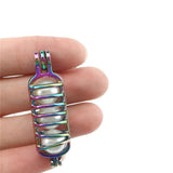 10PCS Rainbow Charm Capsules Pearl Cage Locket Aromatherapy Diffuser Pendant