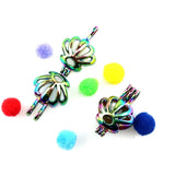 10PCS Rainbow Charm Shell Pearl Cage Locket Aromatherapy Diffuser Pendant