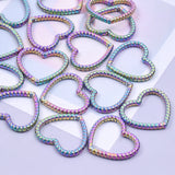 10PCS Rainbow Heart Charms Pendant Jewelry Earring Necklace DIY Craft