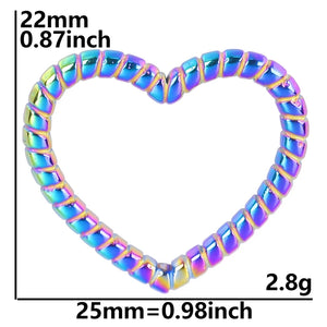 10PCS Rainbow Heart Charms Pendant Jewelry Earring Necklace DIY Craft