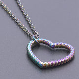 10PCS Rainbow Heart Charms Pendant Jewelry Earring Necklace DIY Craft