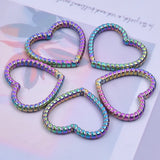 10PCS Rainbow Heart Charms Pendant Jewelry Earring Necklace DIY Craft