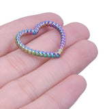 10PCS Rainbow Heart Charms Pendant Jewelry Earring Necklace DIY Craft