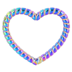 10PCS Rainbow Heart Charms Pendant Jewelry Earring Necklace DIY Craft