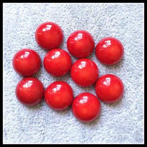 10PCS Red Coral Cabochons Coin Shapes CABS 3-10mm