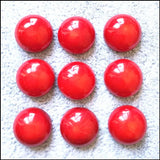 10PCS Red Coral Cabochons Coin Shapes CABS 3-10mm