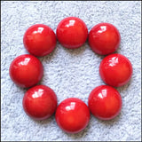 10PCS Red Coral Cabochons Coin Shapes CABS 3-10mm