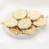 10PCS Copper Round Coin Pendant Religious Charms for Jewelry Making