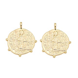10PCS Copper Round Coin Pendant Religious Charms for Jewelry Making