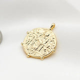 10PCS Copper Round Coin Pendant Religious Charms for Jewelry Making