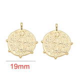 10PCS Copper Round Coin Pendant Religious Charms for Jewelry Making