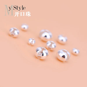 10PCS S925 Pure Silver Open Bead Crescent Buckle String Bead Accessories