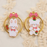 10PCS/SET Enamel Rabbit Bear Charms for DIY Necklace Bracelet Jewelry