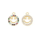 10PCS Smile Face Charms Pendants for DIY Necklace Bracelet Jewelry
