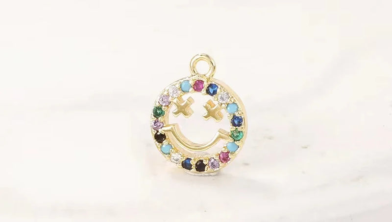 10PCS Smile Face Charms Pendants for DIY Necklace Bracelet Jewelry