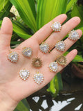 10PCS Small Crystal Zircon Heart Charms for DIY Jewelry Making