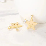 10PCS Star Charms Pendants Copper Zirconia DIY Jewelry Wedding Gift