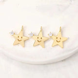 10PCS Star Charms Pendants Copper Zirconia DIY Jewelry Wedding Gift